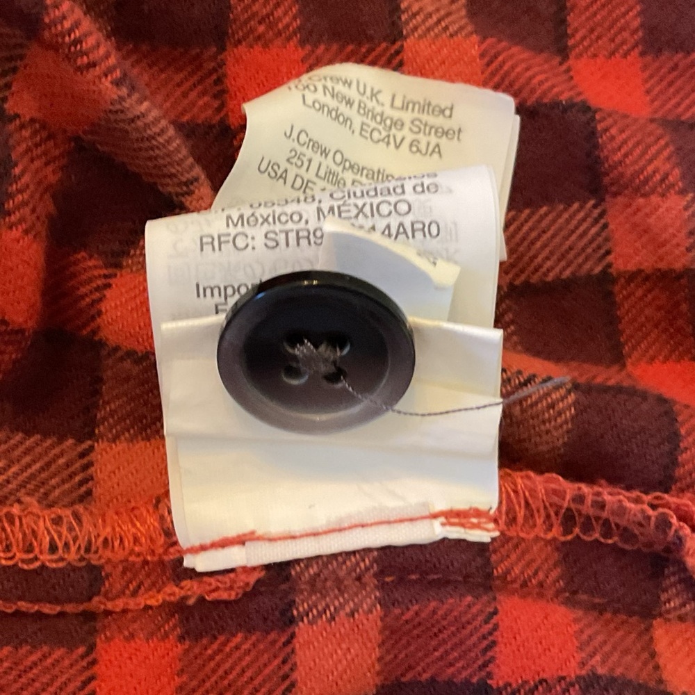 NWOT Madewell Womens Red Plaid Flannel Pajama PJs TOP ONLY Sz XXS Sleep Comfy - Picture 6 of 8